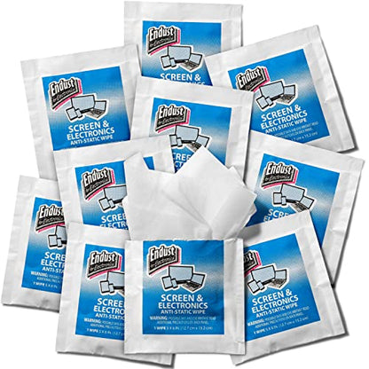 Endust for Electronics; Individually Wrapped, Portable, Anti-Static, Screen & Electronics Cleaning Wipes; 150 Count (14316) - size: 150 Count (Pack of 1)