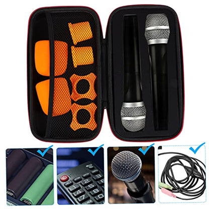 GALPADA Microphone Storage Bag with Padded Sponge and Anti-slip Rings Portable Mic Carrying Case with Zip Closure Suitable for Travel and Music Equipment Accessories