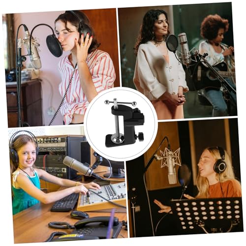 Adjustable Mic Arm Desk Mount with Durable Metal Base Heavy Duty Clamp for Podcasting Streaming Recording Space Saving Design for Broad Compatibility