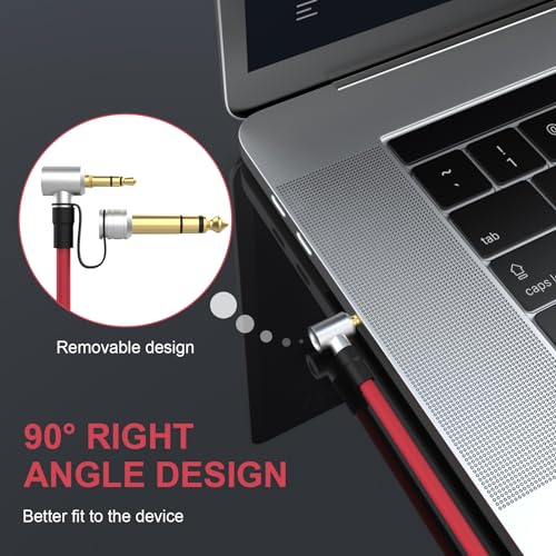 Alitutumao Replacement 3.5mm to 3.5mm & 6.5mm Aux Auxiliary Audio Cable, Headphone Extension Cord Compatible with Monster Beats Solo Pro Detox by Dr Dre Headphones (Red) - color: Red