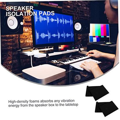 KESYOO 2pcs Acoustic Sponge Sound Isolation Cushions Noise Isolation Mat for Studio Monitors Shockproof Speaker Pads Reduces Vibrations Unwanted Resonance