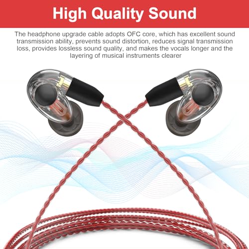 MMCX Cable with Mic Compatible with Shure SE215, SE215 Pro, SE315, SE425, SE535, SE846, AONIC 4, AONIC 5 Earphones for Calls, Voice Prompts, Volume/Playback Control on Apple & Android