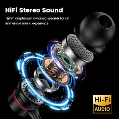 MOSWAG Wired Earbuds with Microphone, 3.5mm in-Ear Headphones 1 Pack | Noise Isolating, Clear Sound, Comfortable Ergonomic Earpieces, For iPhone, Samsung, Computer, Laptop, School Students - size: 1 Pack