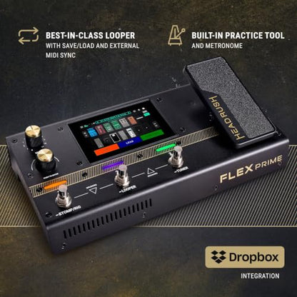 HeadRush Flex Prime Electric Guitar Multi-Effects Pedal | Multi-Effects Processor with Amp Cloner, Looper, Auto-Tune, Wi-Fi, Bluetooth, Touchscreen, Drum Machine, Neural Amp Modeler - style: Flex Prime