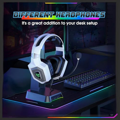 Gaming Headset with Microphone, Gaming Headphones Compatible for PS4 PS5 Xbox PC with RGB Lights, PlayStation Headset with Noise Reduction 7.1 Surround Sound Over-Ear and Wired 3.5mm Jack - color: White