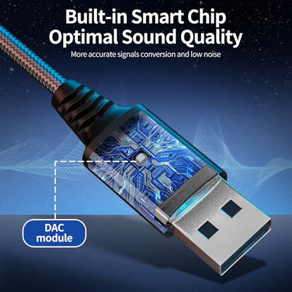 USB to Audio Jack Adapter, External Sound Card Jack Audio Adapter, USB-A to 3.5mm TRRS Female Headset for PS4/PS5/Headphone/Mac/Linux/PC Windows/Laptop/Desktops/Docking Station/iOS/Vista/(Gray)