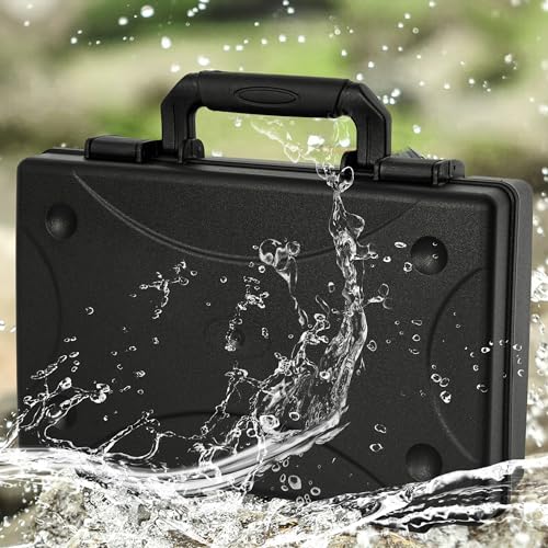 TORIBIO Hard Carrying Case with Foam, Shockproof Storage Box 13.6"x8.3"x2.5" - size: 13.6" x 8.3" x 2.5"