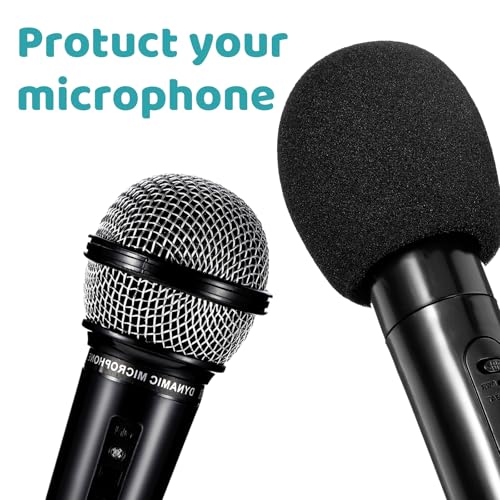 Microphone Cover, 2PCS Foam Mic Covers Black Microphone Windscreen Pop Filter Covers Microphones Accessories for Most Standard Handheld Microphones