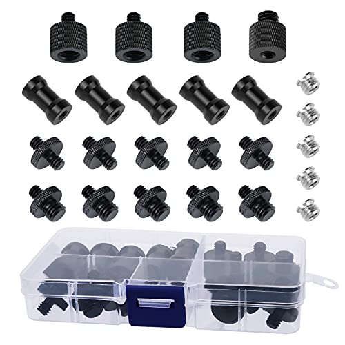 24 Pcs Camera Screw Adapter Set - 1/4 to 3/8 Tripod Mount Converter for Camera, Monopod, Ballhead, Flash Light Stand - color: 24 Pcs