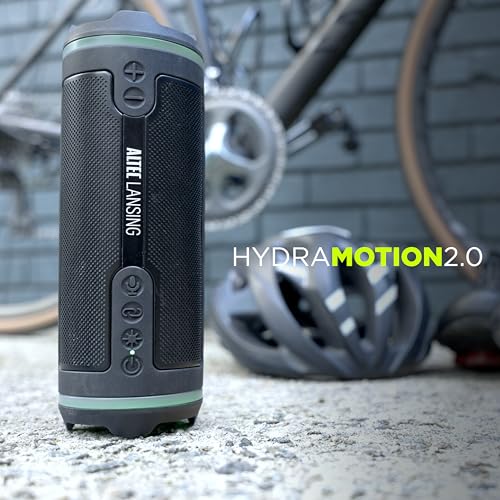 Altec Lansing HydraMOTION 2.0 Wireless Bluetooth Speaker, 16H Battery, RGB Lights, USB-C Quick Charge, IP67 Rated Waterproof Bluetooth, Mountable Speaker, Voice Assistant - color: Cool Gray/Navy Blue