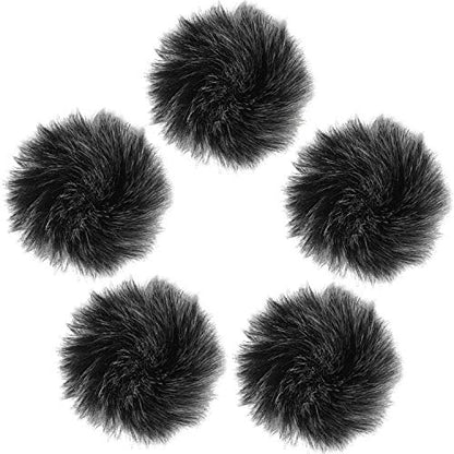 Outdoor Microphone Furry Windscreen Muff for Most Lavalier Microphones Lapel Headset Microphone Cover (5 Pack) - size: 5 Pack
