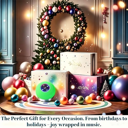 Mini Bluetooth Shower Speaker Green, Silicone Suction Cup Portable Speaker with LED Lights, IPX4 Waterproof, Built in Mic, for Bathroom Kitchen Outdoors, Ideal Gifts (Green) - color: Green