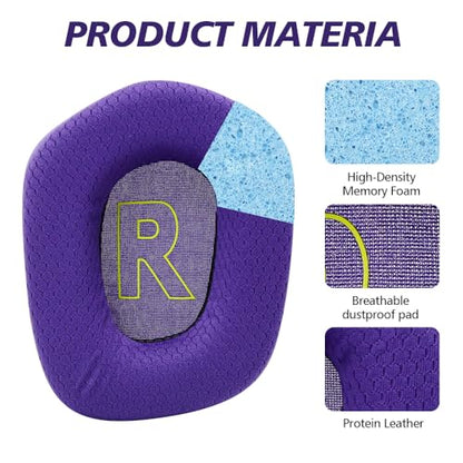 Replacement Earpads for Logitech G733 G535 G335 Lightspeed Wireless Gaming Headset, Ear Pads Cushions Cover with Comfort Noise Isolation Foam (Purple) - color: Purple