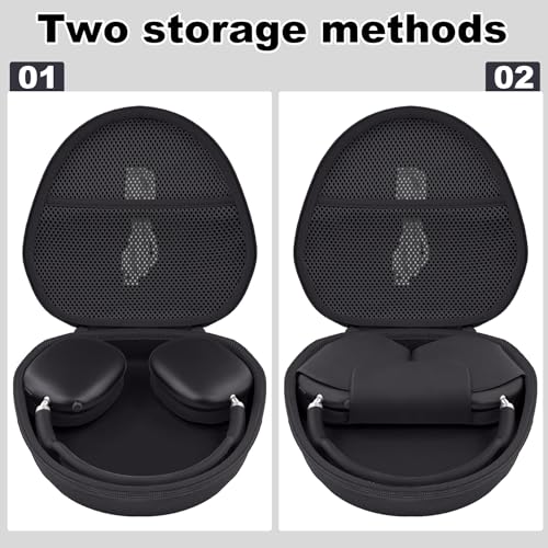 Hard Case for Apple AirPods Max 2/AirPods Max Wireless Headphones - color: Black Case