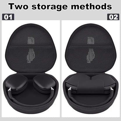 Hard Case for Apple AirPods Max 2/AirPods Max Wireless Headphones - color: Black Case