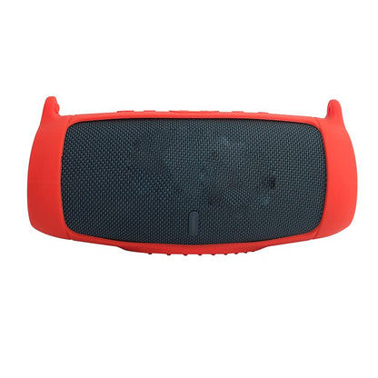 Protective Silicone Case Cover for JBL Charge 5 Bluetooth Speaker Soft Carrying Skin Sleeve with Shoulder Strap & Carabiner,Speaker Accessory (red) - color: red