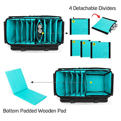 LoDrid Cable File Gig Bag with Padded Bottom for Sound Equipment, Bag Only | Dividers, DJ Wire Bag for 14"Laptop, Sound Equipment, DJ Gear and Musician Accessories