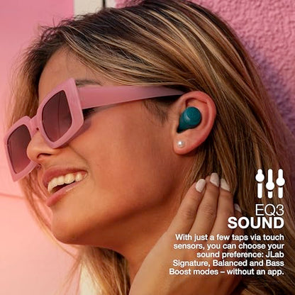 JLab, Go Air Pop, True Wireless Earbuds, Bluetooth, Dual Connect, EQ3 Sound, IPX4, Teal - color: Teal