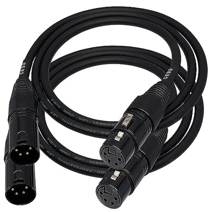 CNCESS 4-Pin XLR Male to Female Balanced Extension Cable, 3 ft, 2-Pack - size: 3 Feet, 2-Pack