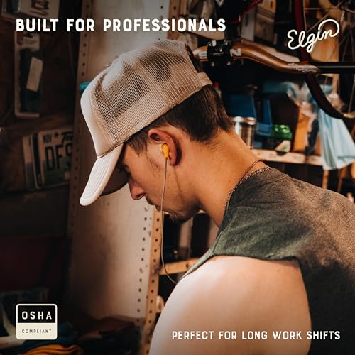 Elgin Ruckus Wireless Bluetooth Earplug Headphones, Ear Plug Earbuds | 25 dB, Noise Cancelling Mic, 12 Hour Battery, IP65 Sweatproof, OSHA Compliant Hearing Protection, Work Safety - color: Stealth Black