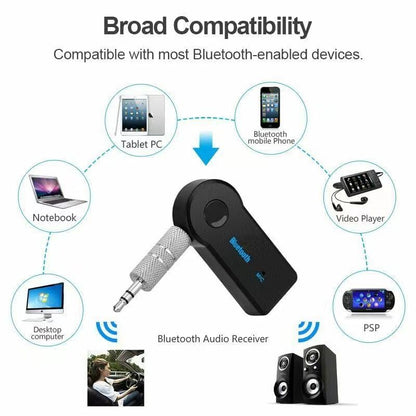 Bluetooth Transmitter Receiver Wireless Adapter: 3.5mm Aux Jack Stereo Audio Input Output - for TV Car Headphone Speakers