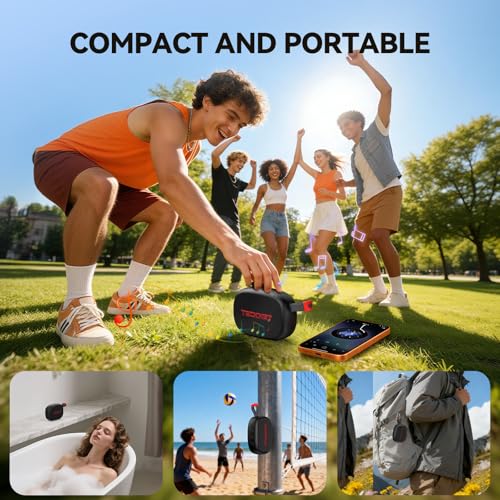 TECKNET Portable Bluetooth Speaker, IP67 Waterproof Speaker with Stereo Sound, Up to 30H Playtime, Magnetic Design, BT 5.4, TWS Pairing Small Bluetooth Speaker for Home/Party/Outdoor/Travel - color: Black