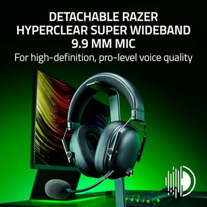Razer BlackShark V3 Wireless PC Gaming Headset, 70 Hr Battery, Black | 50mm Drivers, Super Wideband Mic, 2.4 GHz, Bluetooth, Wired USB-C, Works with Mac, PS5, Nintendo Switch, Smartphone - color: Black