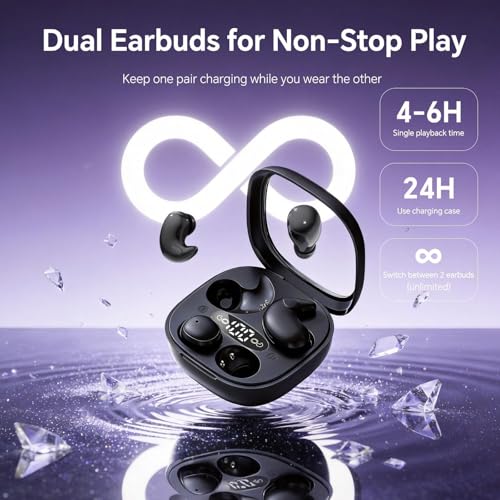 Xmenha Flat Sleep Mini Invisible Earbuds Wireless Bluetooth, Side Sleepers Flat Sleeping Small Tiny Micro Ear Buds Small Ears Low Profile Smallest Discreet Hidden Earbuds Headphones for Work 2-Pack - color: Beige