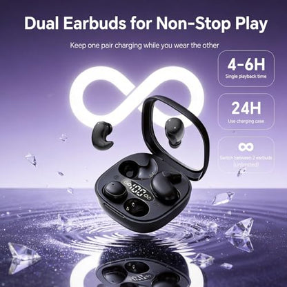Xmenha Flat Sleep Mini Invisible Earbuds Wireless Bluetooth, Side Sleepers Flat Sleeping Small Tiny Micro Ear Buds Small Ears Low Profile Smallest Discreet Hidden Earbuds Headphones for Work 2-Pack - color: Beige
