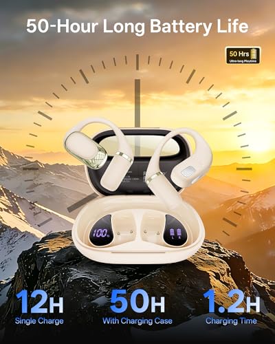 AI Translation Earbuds Real Time, 4-in-1 Open Ear Earbuds for Travel | 178 Languages Translator Ear Buds for Meeting Learning, Audifonos Traductores Inglés Español, IPX7, Clear Calls, 50H Playtime