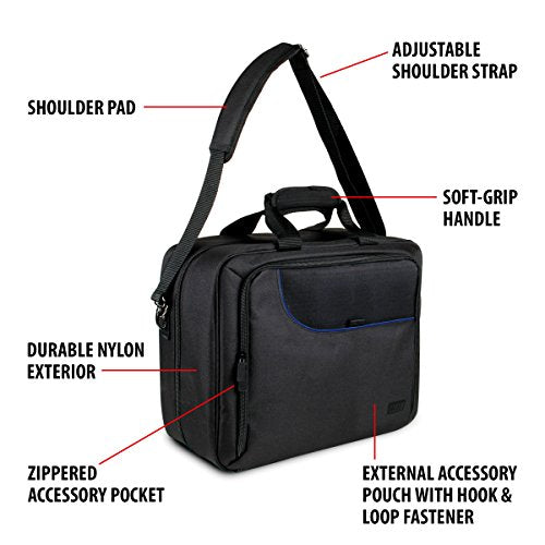 USA Gear Audio Mixer Case Fits RODECaster Pro II, Pro & Duo, GoXLR, & more Podcast Equipment - Podcast DJ Travel Bag with Customizable Interior, Scratch-Resistant Interior, Shoulder Strap (Blue) - color: Blue