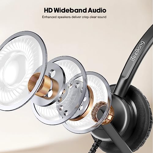 Phone Headset with Microphone Noise Cancelling & Mic Mute, RJ9 Telephone Headsets for Call Center Landline Deskphone, for Cisco Office Phones 7940 7942 7945 7960 7962 7965 7811 7821