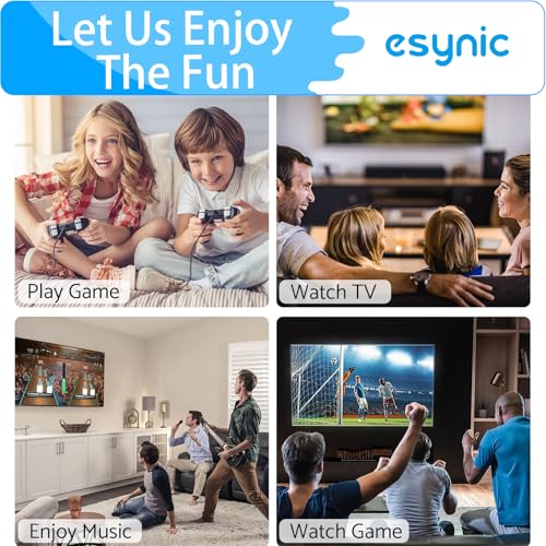 eSynic Professional 192KHZ Optical to RCA Audio Adapter-7 FT Cable Long | DAC Chip-Easy to Setup-Aluminum Shell-For HDTV/Blu-ray/DVD/Gaming Consoles to L/R Stereo Audio-Must Be Set PCM Audio Format - style: Optical to RCA