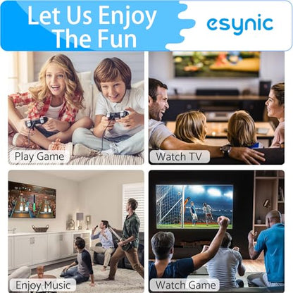eSynic Professional 192KHZ Optical to RCA Audio Adapter-7 FT Cable Long | DAC Chip-Easy to Setup-Aluminum Shell-For HDTV/Blu-ray/DVD/Gaming Consoles to L/R Stereo Audio-Must Be Set PCM Audio Format - style: Optical to RCA