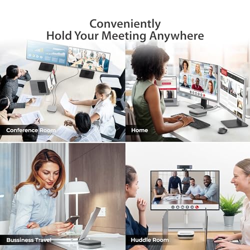 j5create USB-C Dual 4K Speakerphone Dock Pro, Dual 4K HDMI Audio Dock | for Video Conference, USB-A x 2, USB-C, Gigabit ethernet, Pass-Through Charging - Works with Teams, Zoom (JCDS337)