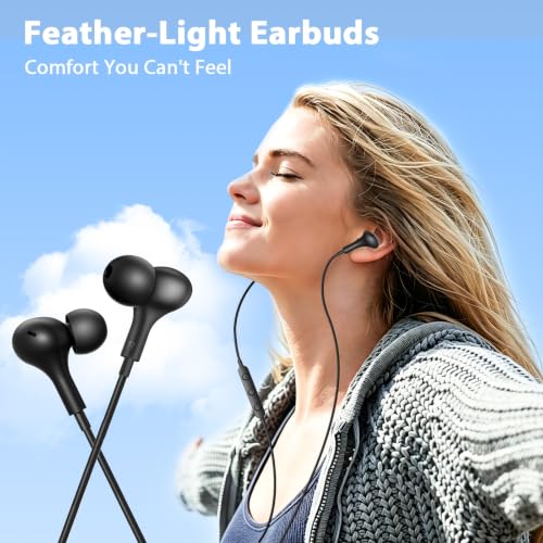 iMangoo for Apple MFi-Certified Lightning Wired Earbuds Headphones with Mic