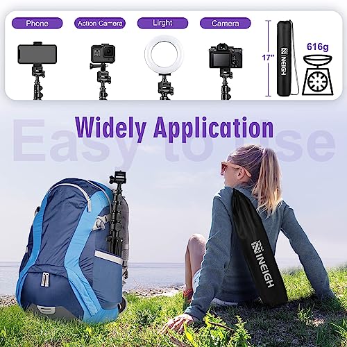 80" Phone Tripod, Selfie Stick, Aluminum Cellphone Tripod Stand | for Video Photo Vlog, Travel Tripods with Gooseneck Remote Phone Holder, Compatible with iPhone Android Smartphone - size: 80 Inch
