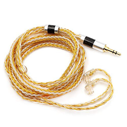 Linsoul Tripowin Zonie 16 Core SilverPlated IEM Cable, Recessed 2pin, 3.5mm - color: Gold