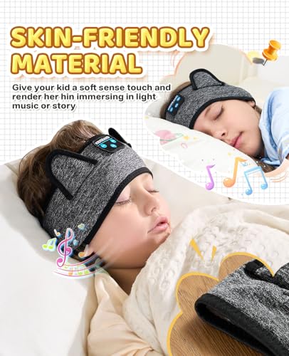 Kids Headphones, Bluetooth Headphones Adjustable Headband for Kids, Wireless and Wired Playback 3.5 MM Jack for School, Kids Headset for Girls Boys, Kindle Tablet Cellphones Airplane Travel Sleep - color: DarkGrey