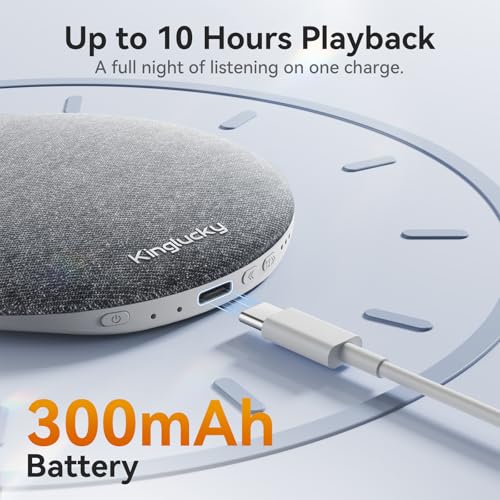 Kinglucky Pillow Speaker for Sleeping, Bluetooth, Grey | Under Pillow, Built-in Pink Noise White Noise Sound Machine, Sleep Pink Noise Music - color: Gray