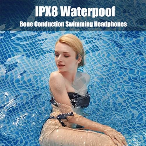 Open Ear Bone Conduction Headphones Underwater Headphones For Swimming Bone Conduction Earbuds Bone Conduction Headphones Bluetooth 5.3 Open Ear Headphones Sports Earphones With Mic Ipx8 Waterproof - color: Blue