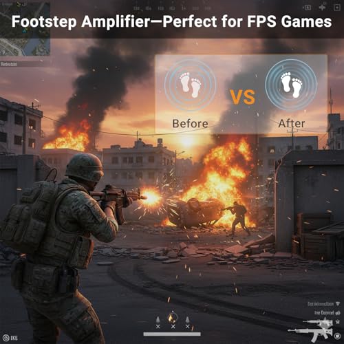 USB Gaming Sound Card for Valorant CS2 Apex, [48Khz/24bit] External Sound Card with Virtual 3D Surround, Footstep Amplifier, Mic Mute, Low Latency, Plug & Play for FPS Games on PC and Laptop