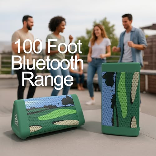 OontZ Angle 3 (4th Gen) – Portable Bluetooth Speaker, 12W Stereo Sound, 24 Hour Playtime, Rich Bass, 100 Foot Wireless Range, Waterproof, Home, Outdoor, Travel, Great Gift and Golf Speaker (Green) - color: Golf-Green
