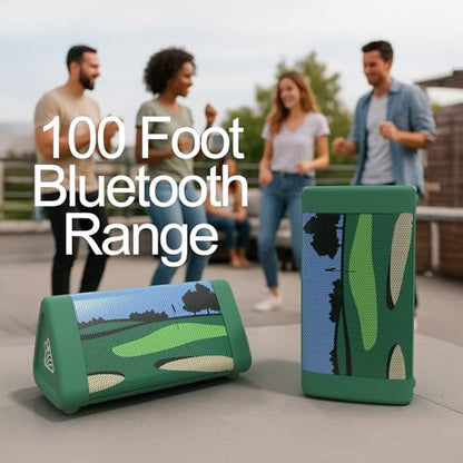 OontZ Angle 3 (4th Gen) – Portable Bluetooth Speaker, 12W Stereo Sound, 24 Hour Playtime, Rich Bass, 100 Foot Wireless Range, Waterproof, Home, Outdoor, Travel, Great Gift and Golf Speaker (Green) - color: Golf-Green