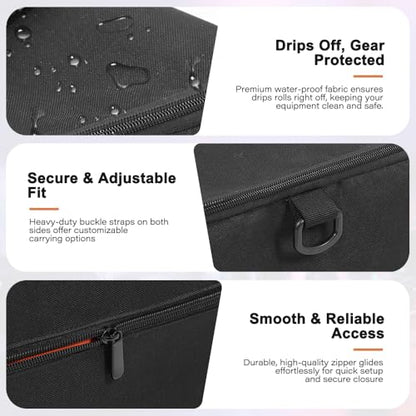 LUCKUP DJ Cable Organizer Bag with Wheels, Detachable Trolley System, 900D Water-Resistant DJ Equipment Storage Organizer with Padded Dividers Laptop Compartment for Musicians, Audio Engineers
