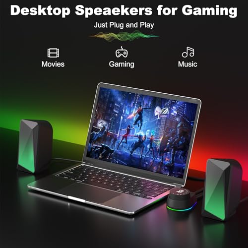 SOULION Computer Speakers for Desktop PC Monitor USB Powered Gaming Speaker