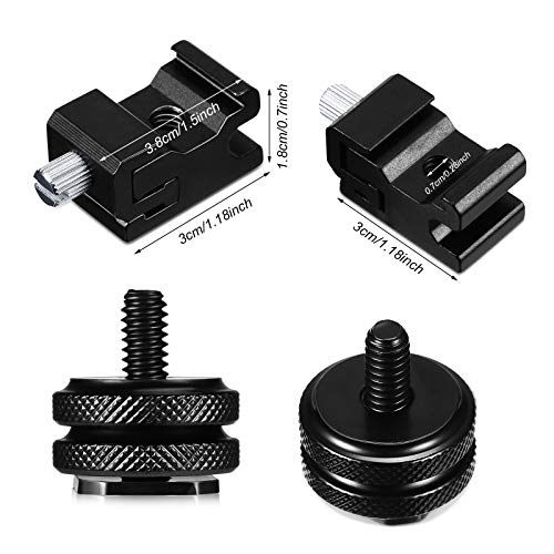 Weewooday 8 Pack Hot Shoe Adapter Kit, 1/4"-20 Cold Shoe Mount & Flash Stand Mount Set for DSLR Camera Rig, Tripod, Microphone, LED Light, Monitor