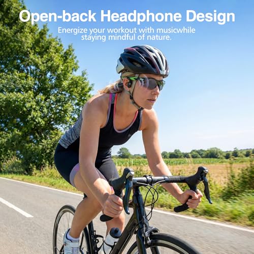 Bone Conduction Headphone Bluetooth 6.0, IP68 Waterproof Swimming Headphones Underwater Built-in 16G MP3 Player, Open Ear Headphones with Mic,15H Playtime for Running, Fitness(Green) - color: Green