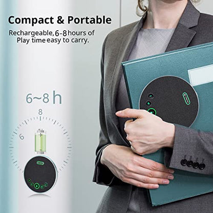 TONGVEO Bluetooth Speakerphone Conference Microphones, Wireless Conference Speaker 360°Voice Pick up with 4 AI Noise Cancellation Mics USB/Dongle/Bluetooth Connection 8 Hour Call Time for 8-12 People - color: Gray