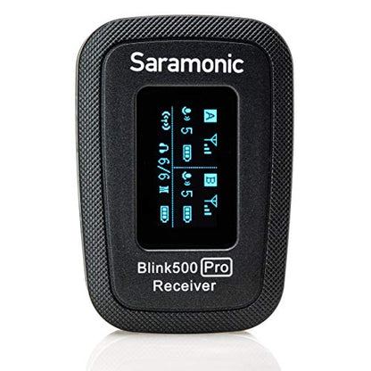 Saramonic Advanced 2.4 GHz Wireless Clip-On Microphone System with Lavalier & Dual-Channel Receiver for Cameras, Mobile Devices and More (Blink 500 Pro B1), Black,1x TX - TRS/TRRS, BLINK500PROB1 - color: Blink500 Pro B1